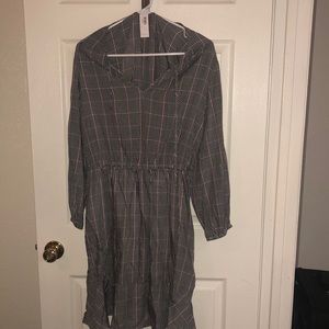 Pink and black plaid dress